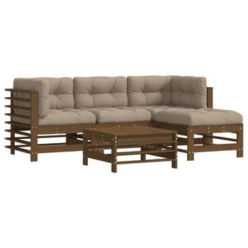 The Living Store Loungeset Grenenhout - Modulair - 110 kg draagvermogen