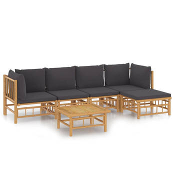 The Living Store Bamboe Tuinset - Modulair ontwerp - Duurzaam materiaal - Comfortabele zitervaring - Praktische tafel -