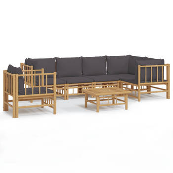 The Living Store Tuinset Bamboe - Modulair ontwerp - Duurzaam materiaal - Comfortabele zitervaring - Praktische tafel -