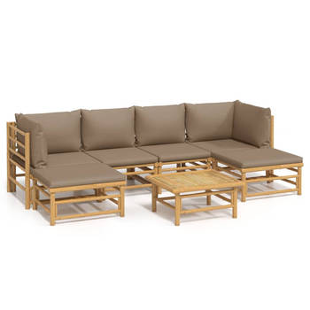 The Living Store Tuinset - Bamboe - 8-delig - Modulair - Afmetingen- 55x69x65 cm - Comfortabel