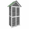 The Living Store Tuinschuur - Gereedschapsschuur - Afmetingen- 89 x 52.5 x 175 cm - Kleur- Grijs en wit - Materiaal-