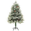 The Living Store Kerstboom PVC/PE - 120 cm - Met LEDs en scharniersysteem