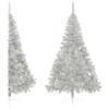 The Living Store Kunstkerstboom 210 cm - Zilver - Halfrond - 605 takken