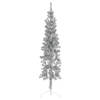 The Living Store halve kunstkerstboom - zilver - PVC - 45x150 cm - ruimtebesparend