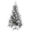 The Living Store Kerstboom Scharnierend Groen/Wit 225 cm - PVC/PE/Staal met 1.120 PVC uiteinden - 80 PE uiteinden en