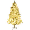 The Living Store Kerstboom PE/PVC - 195cm hoog - met LEDs en scharnierende constructie