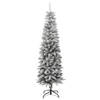 The Living Store Kunstkerstboom Smal - 180 cm - Decoratiesneeuw - Stalen standaard