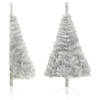 The Living Store Kerstboom Halfrond Zilver - 120cm - PVC/Staal