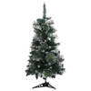 The Living Store Kerstboom Kunststof - 90 cm - PVC takken - Sneeuweffect - Stabiele basis - Herbruikbaar - Groen en wit