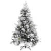 The Living Store Kerstboom Scharnierend 150 cm - Groen en Wit PVC/PE/Staal