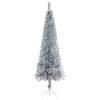 The Living Store Kerstboom Zilver PVC 180 cm - Verstelbare takken - Stalen standaard - 368 uiteinden