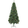 The Living Store Kunstkerstboom - Dennenboom - 210 cm - Groen - PVC - Met 1060 puntige uiteinden - Met groen glitter -