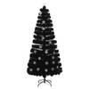 The Living Store Kunstkerstboom - LED en Glasvezel - 180 cm - Zwart