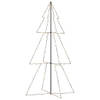 The Living Store Kerstkegelboom - 120 x 220 cm - LED-verlichting - 8 lichteffecten - Warmwit licht - Metaal - Geschikt