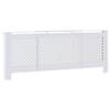 The Living Store Radiatorkast - Wit - MDF - 142-205x20.5x82 cm - verstelbaar - met kruislatten