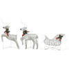 The Living Store Tuindecoratie - Kerstverlichting Rendieren met Arrenslee - Goud - Gaas/Metaal - 63x16x40 cm - 39x16x64