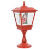 The Living Store Kerstsokkellamp - Sneeuwfunctie - Rood - 27x27x64 cm - Met kerstman en melodie