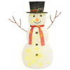 The Living Store Sneeuwpop Kerstdecoratie - 90 cm - 90 LEDs - 8 lichteffecten - wit stof - waterdicht - met 5 m