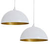 The Living Store Halfronde Plafondlamp - Ø35x17cm - Wit en Goud - Hoogwaardig Metaal