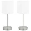 The Living Store Tafellamp Set - Nachtlampje - Moderne Stijl - Aanraakknop - 16 x 38.5 cm - Wit/Zilver