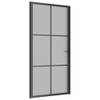 The Living Store Glazen Binnendeur - 102.5 x 201.5 cm - Mat Glas - Aluminium Frame - Zwart - Gehard Glas -