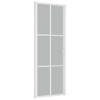 The Living Store Glazen Binnendeur - 76 x 201.5 cm - Mat Glas - Wit - Gehard Glas - Aluminium