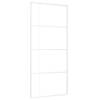 The Living Store Schuifdeur - Deur 90x205cm - Wit ESG-glas - Aluminium