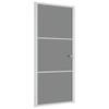 The Living Store Binnendeur - 93 x 201.5 cm - Gehard glas - Aluminium frame - Wit en donker transparant -