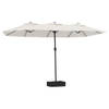 The Living Store Parasol - LED-verlichting - 449x265x245 cm - Zandwit - Donkergrijs