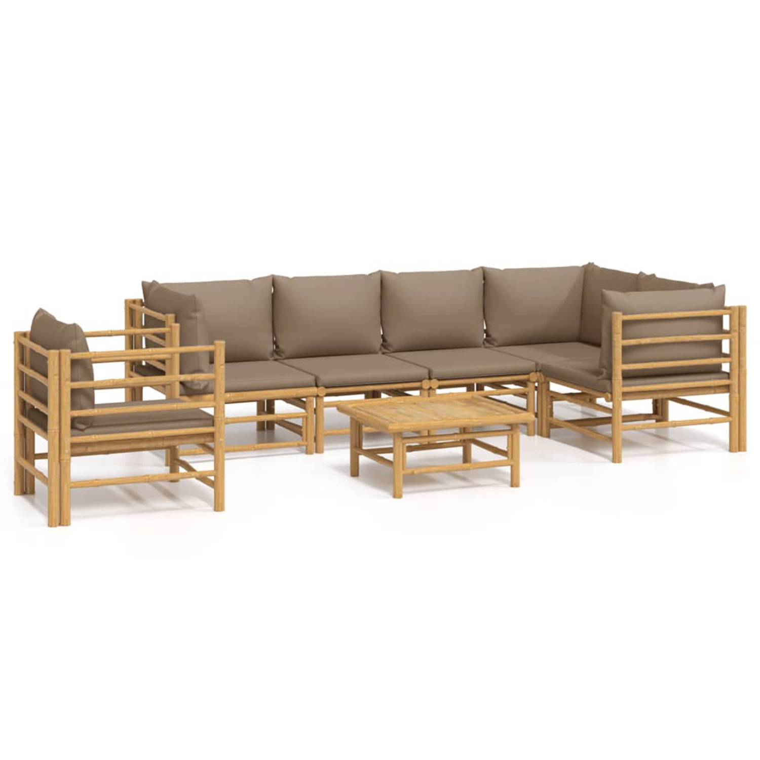 The Living Store Bamboe Tuinset - Lounge - 55 x 65 cm - Modulair Design