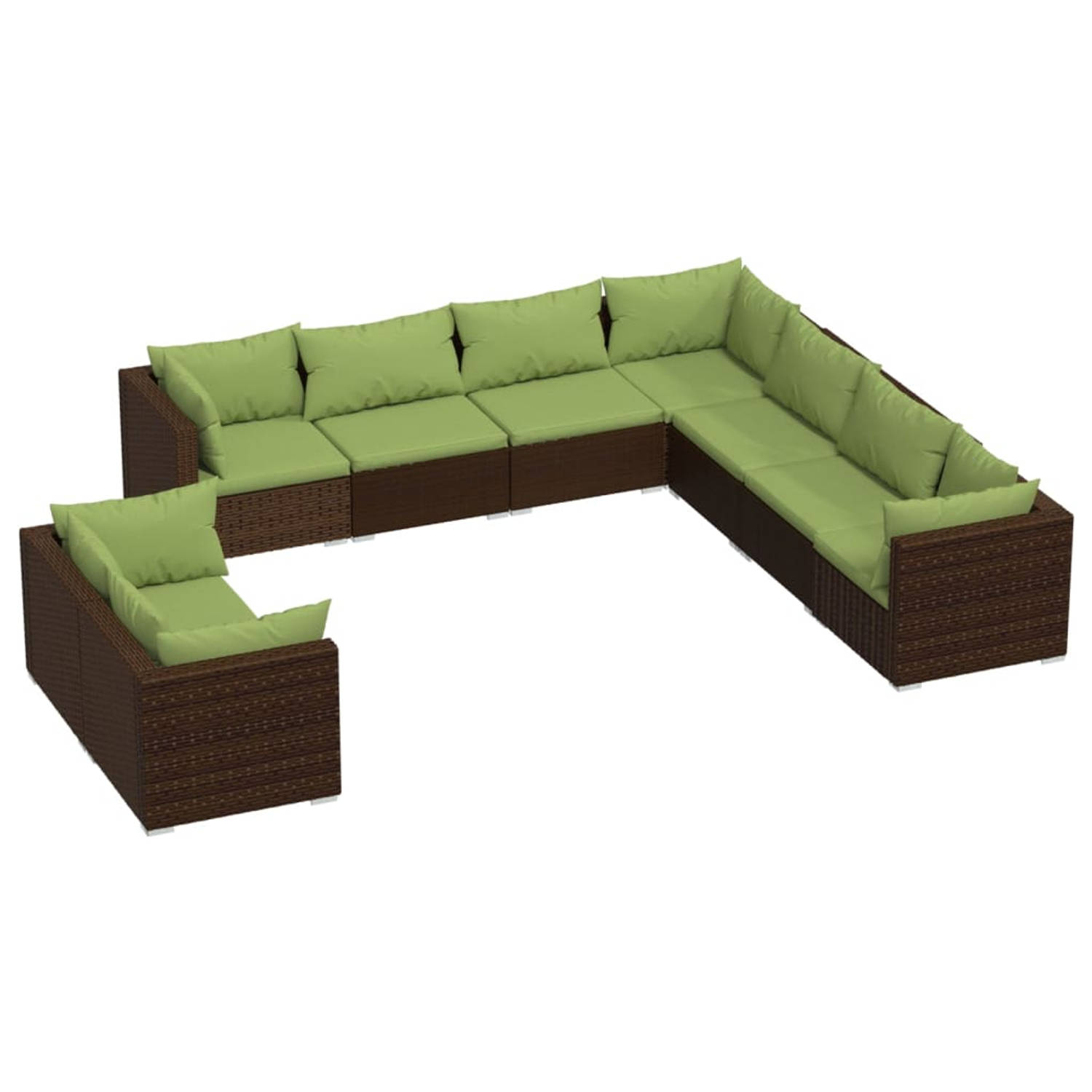 The Living Store Loungeset Poly Rattan - Bruin - 70 x 70 x 60.5 cm - Waterbestendig