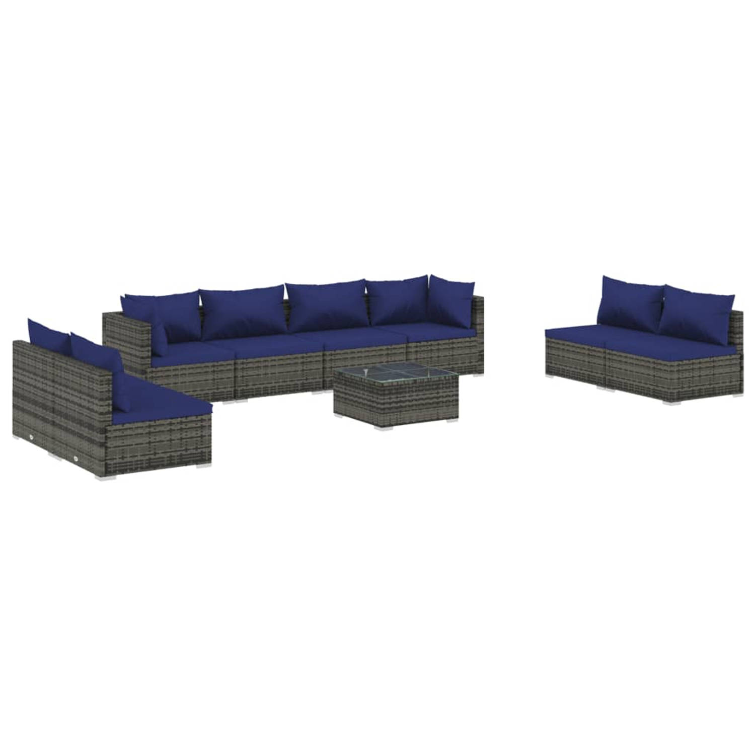 The Living Store Loungeset - The Living Store - Tuinmeubelen - 70x70x60.5 cm - Grijs