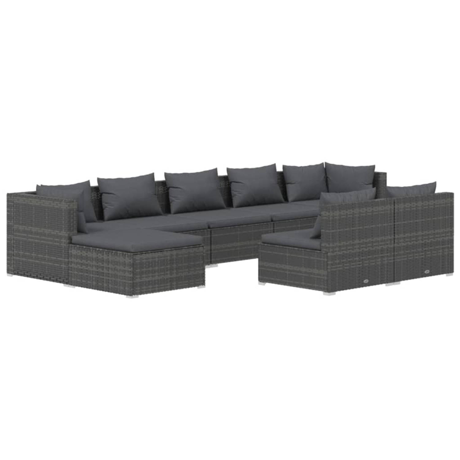 The Living Store Loungeset - name - Tuinmeubelen - 70x70x60.5 cm - Grijs - Antraciet