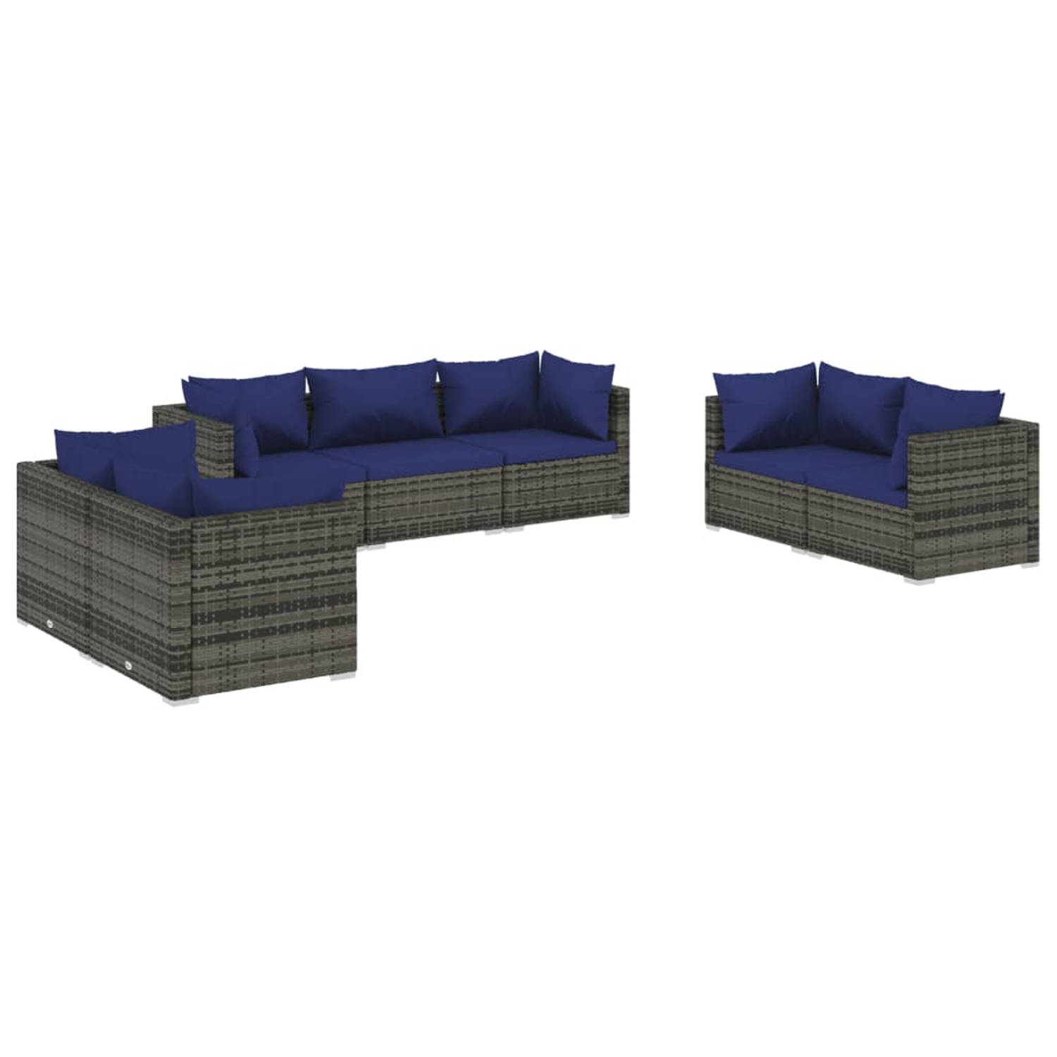 The Living Store Loungeset - Trendy - Tuinmeubelen - Hoekbank- 70x70x60.5cm - Middenbank- 70x70x60.5cm - Ken- Modulair design