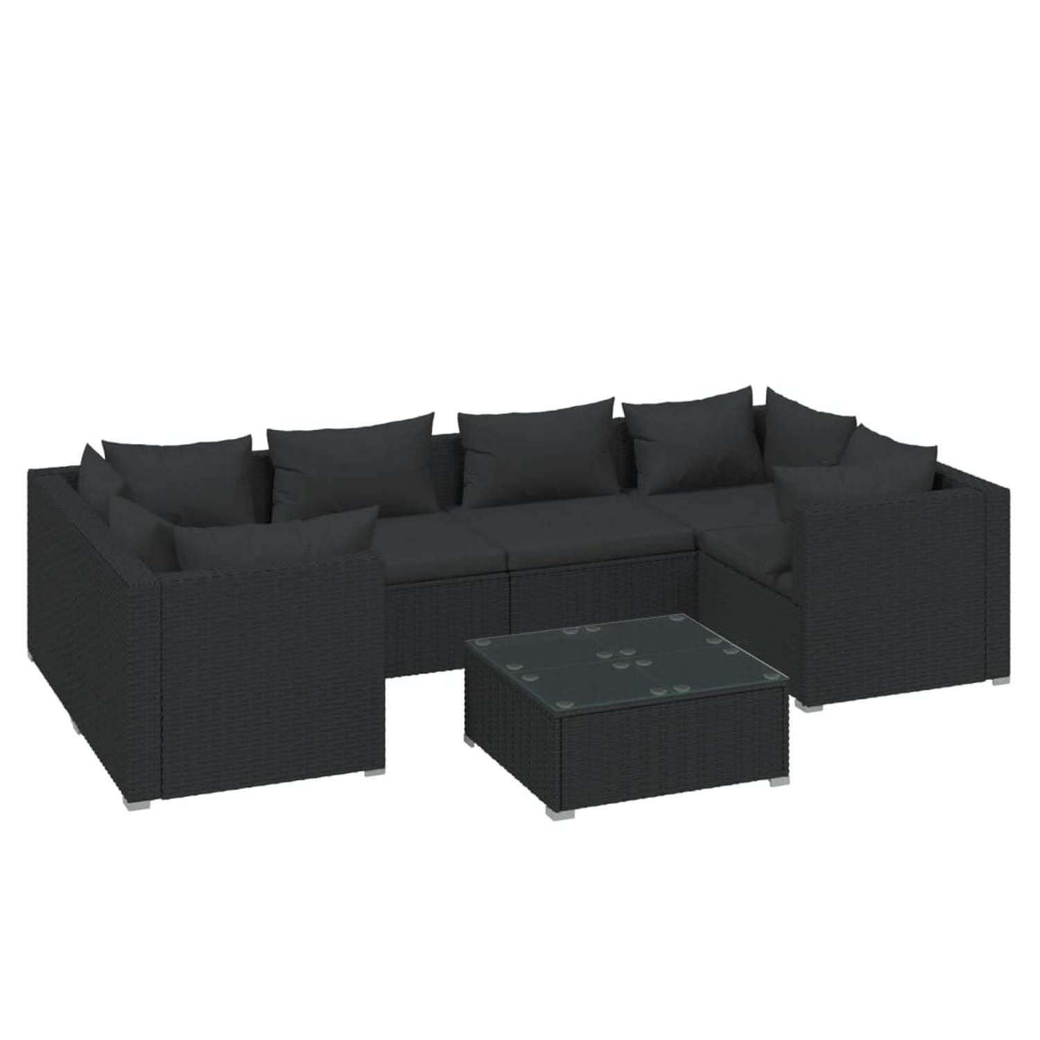 The Living Store Lounge Poly Rattan Tuinset - Modulair Design - Hoogwaardig Materiaal - Stevig Frame - Comfortabele Kussens