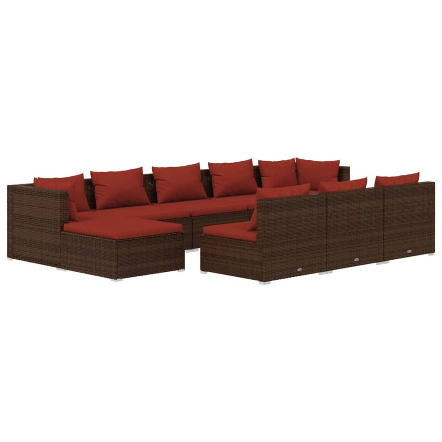 The Living Store Loungeset - Trendy - Tuinmeubelen - 70x70x60.5 cm - Bruin Rattan