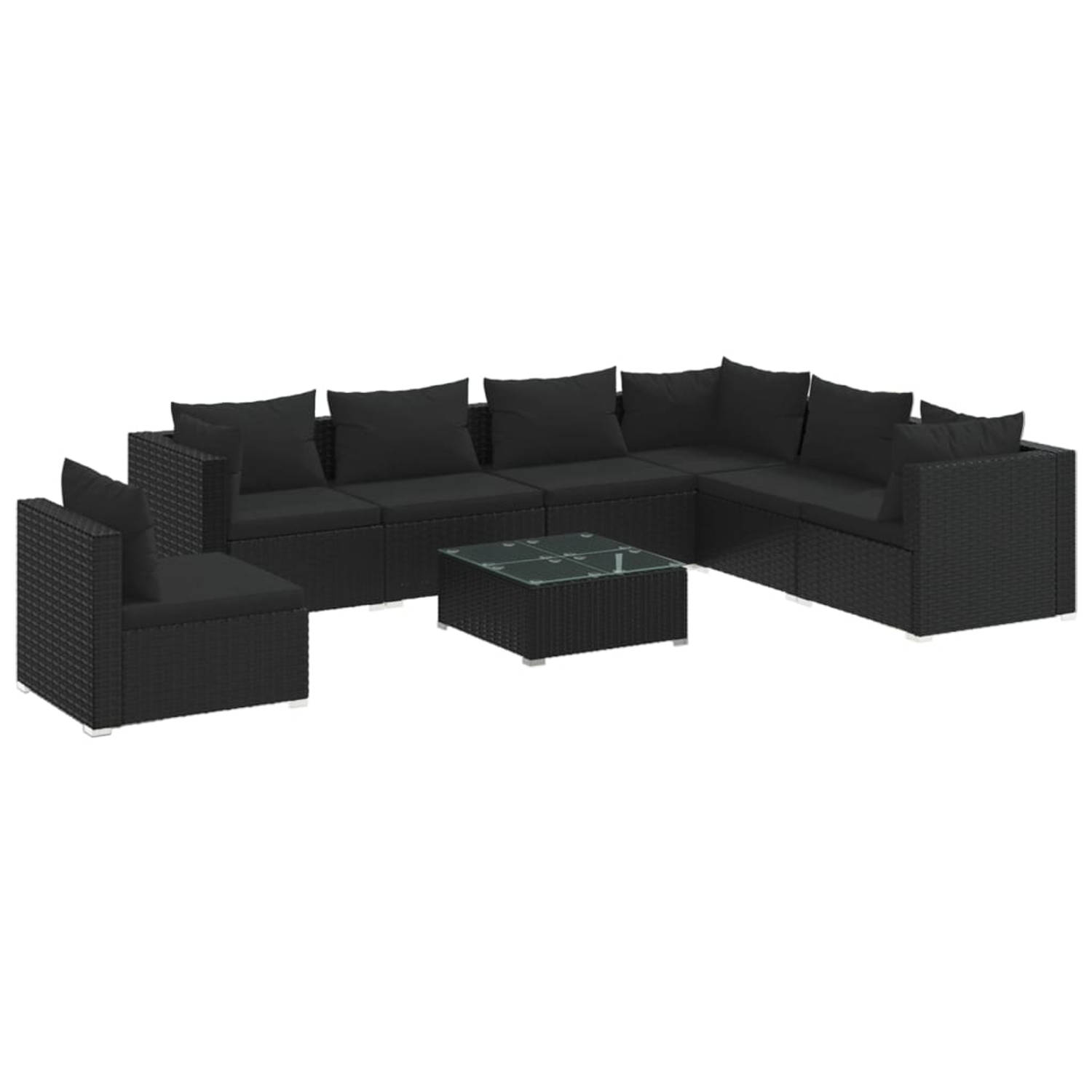 The Living Store Loungeset - Trendy - Tuinmeubelen - 70x70x60.5 - Zwart