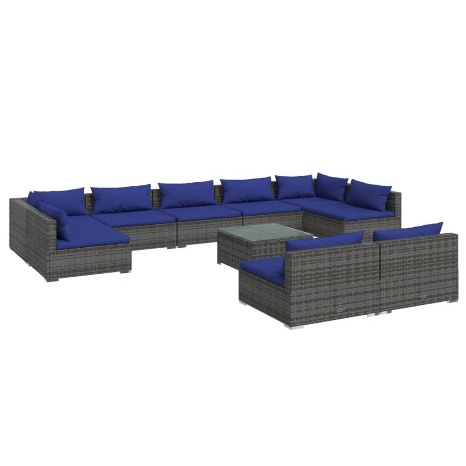 The Living Store loungeset - tuinmeubelset - 70x70x60.5 cm - waterdicht PE-rattan