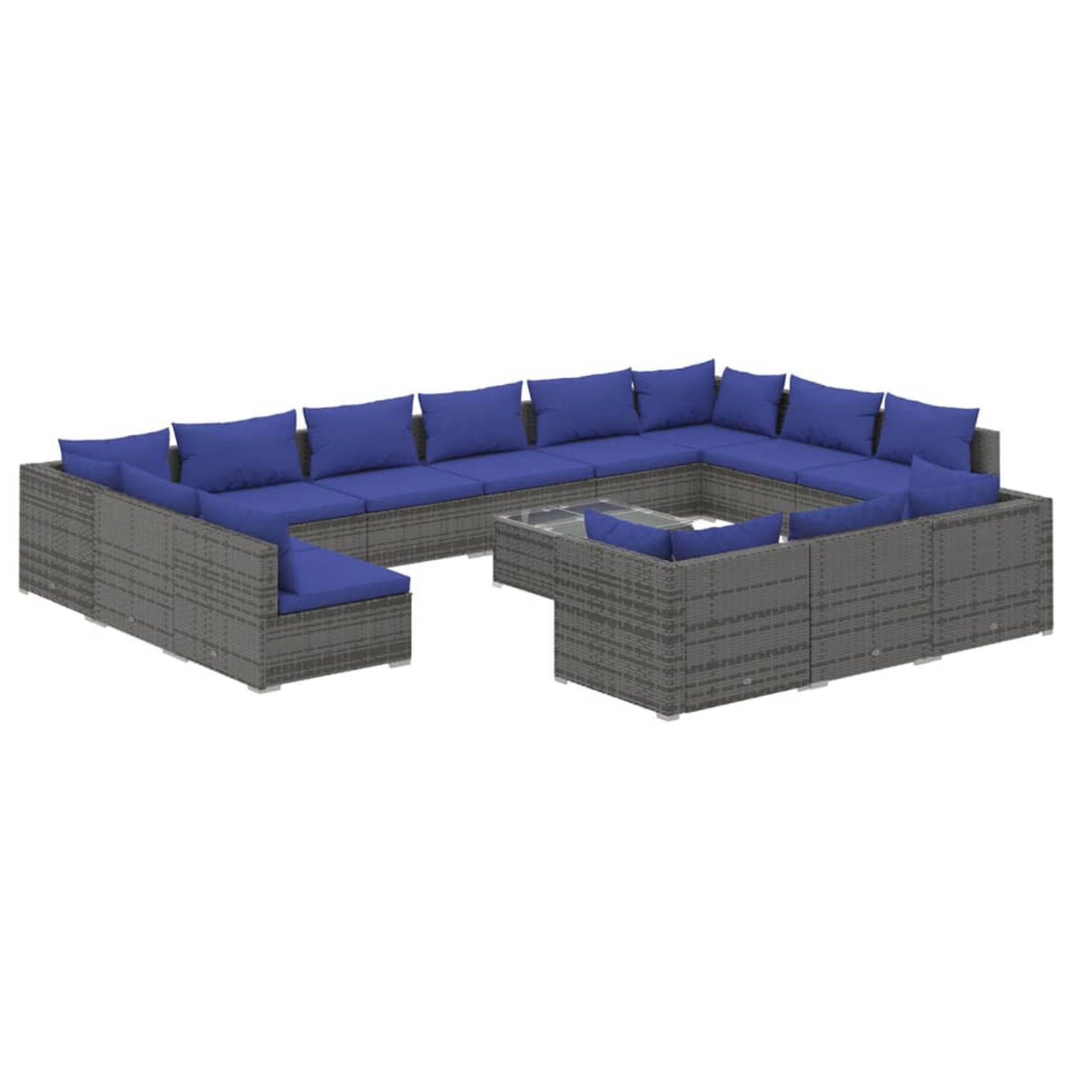 The Living Store Loungeset - trendy - Tuinmeubelen - 70 x 70 x 60.5 cm - Grijs