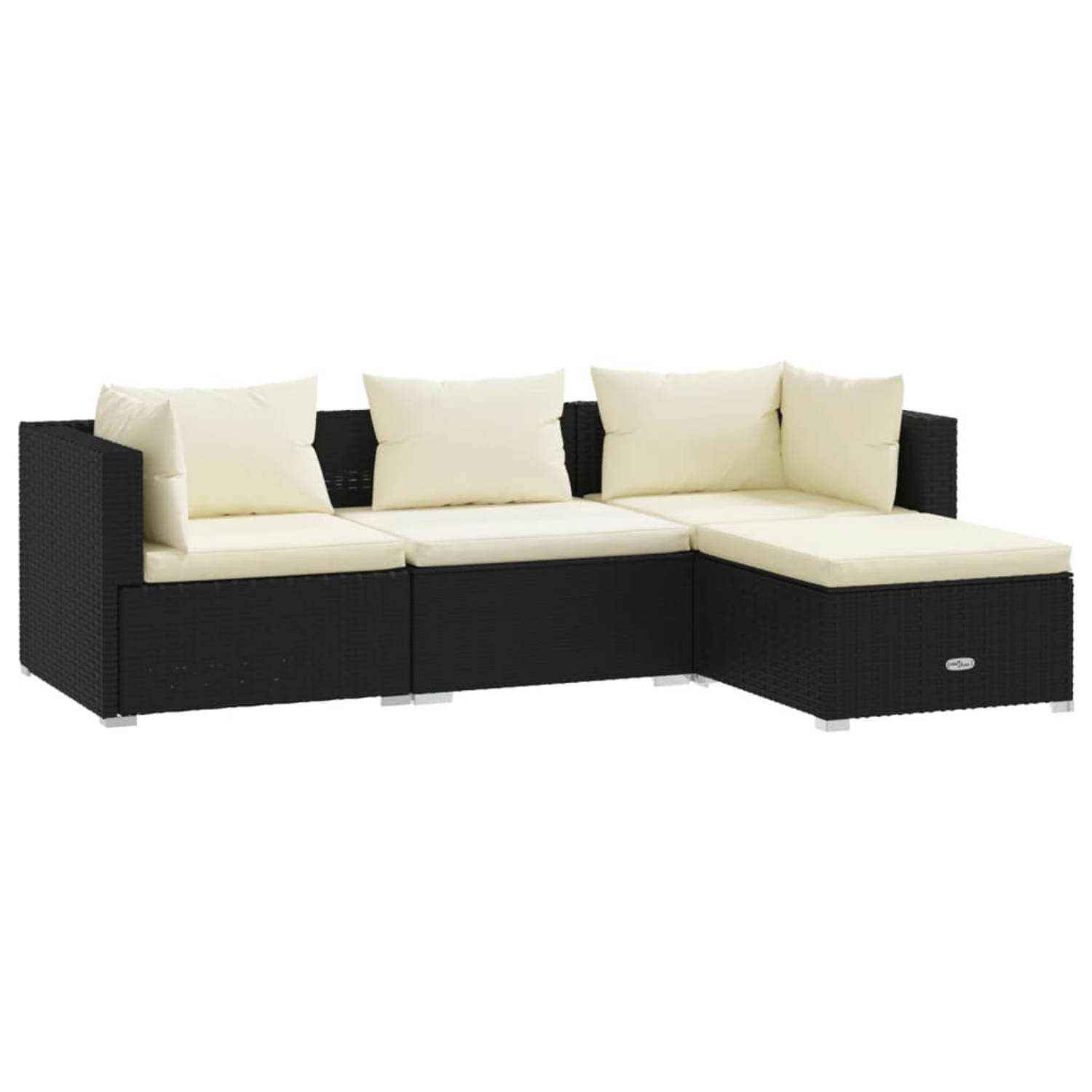 The Living Store Loungeset - Trendy - Tuinmeubelen - 70 x 70 x 60.5 cm - Zwart