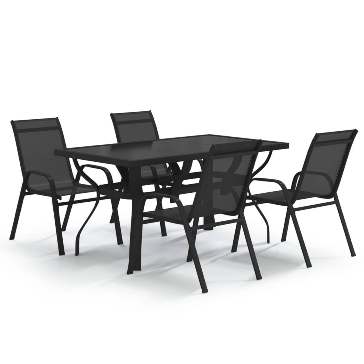 The Living Store Garden Set - Elegant design. durable frame. space-saving chairs - 140x70x70 cm table. 55x65x89 cm chairs