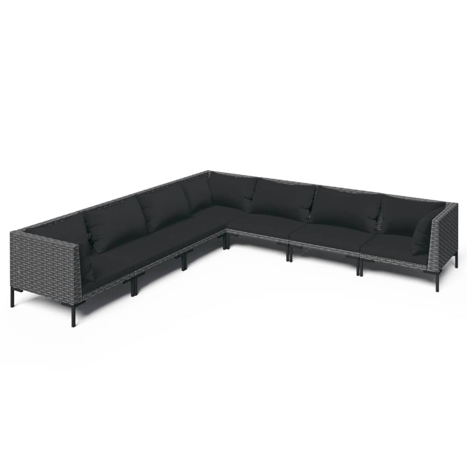 The Living Store Loungeset - Klassieke - Buitenbankset - 70x70x61cm - Donkergrijs