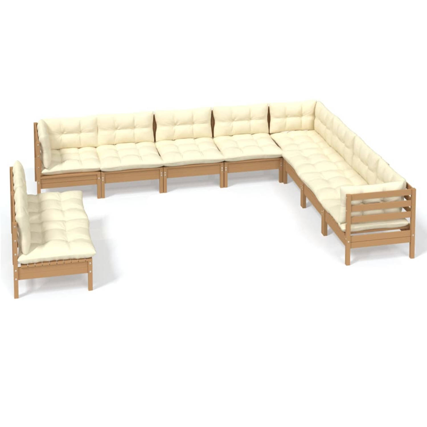 The Living Store Tuinset - - Loungeset - 63.5 x 63.5 cm - Grenenhout