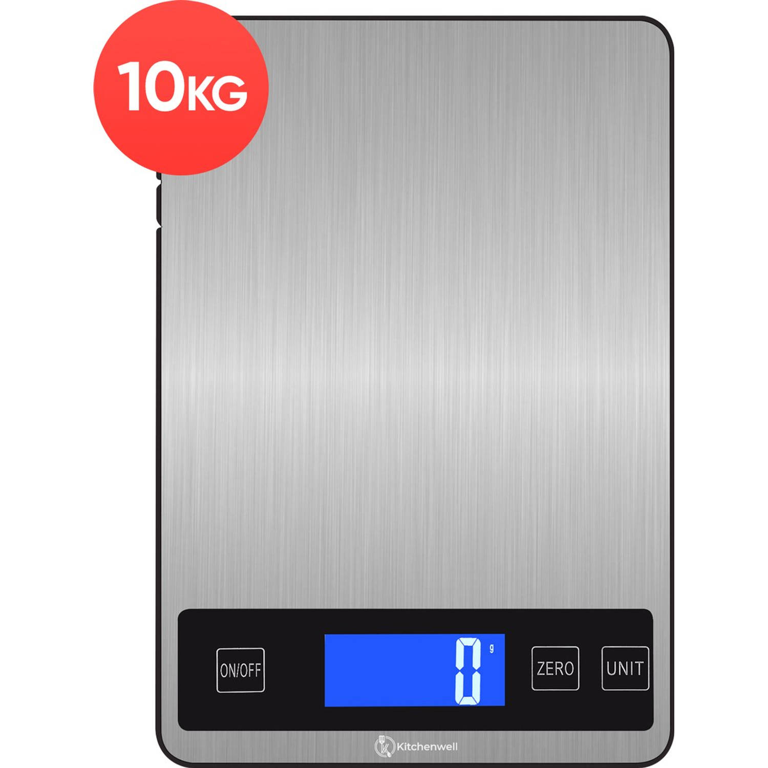 Kitchenwell Digitale Precisie Keukenweegschaal 1gr 10kg Grijs