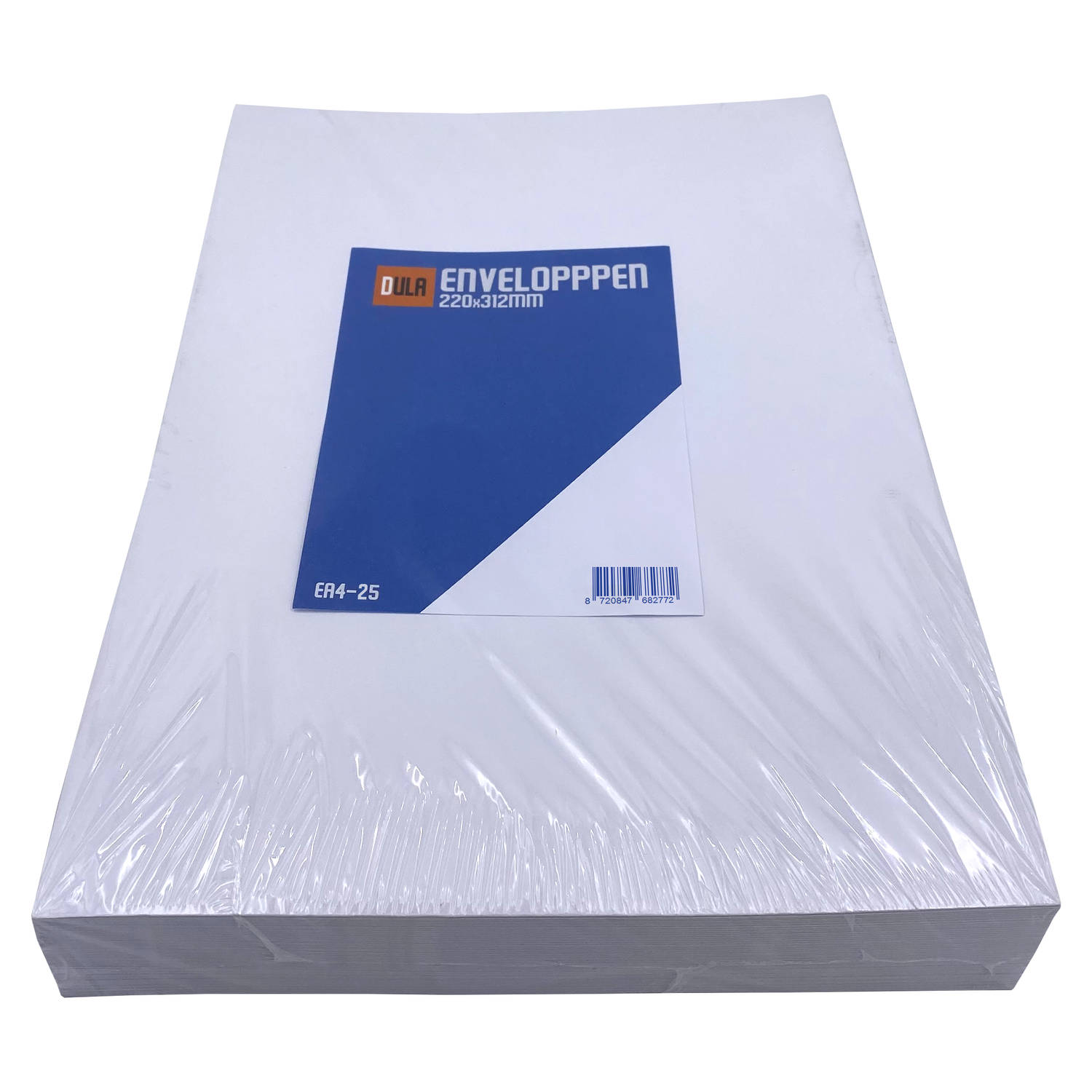 DULA EA4 Enveloppen - Akte envelop - 220 x 312 mm - 25 stuks - Wit - zelfklevend met plakstrip - 120 gram
