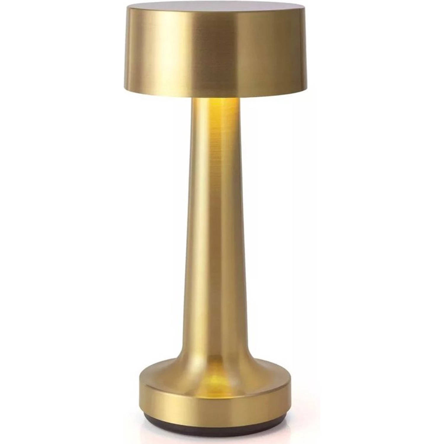 Goliving tafellamp op batterijen - Oplaadbaar en dimbaar - Moderne touch lamp goud - Nachtlamp draadloos