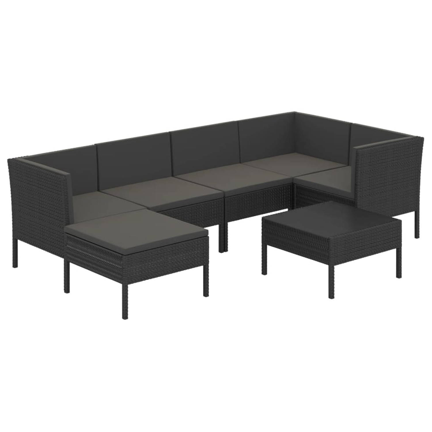 The Living Store lounge set Monaco - tuinmeubelen - 57x69x69cm - zwart