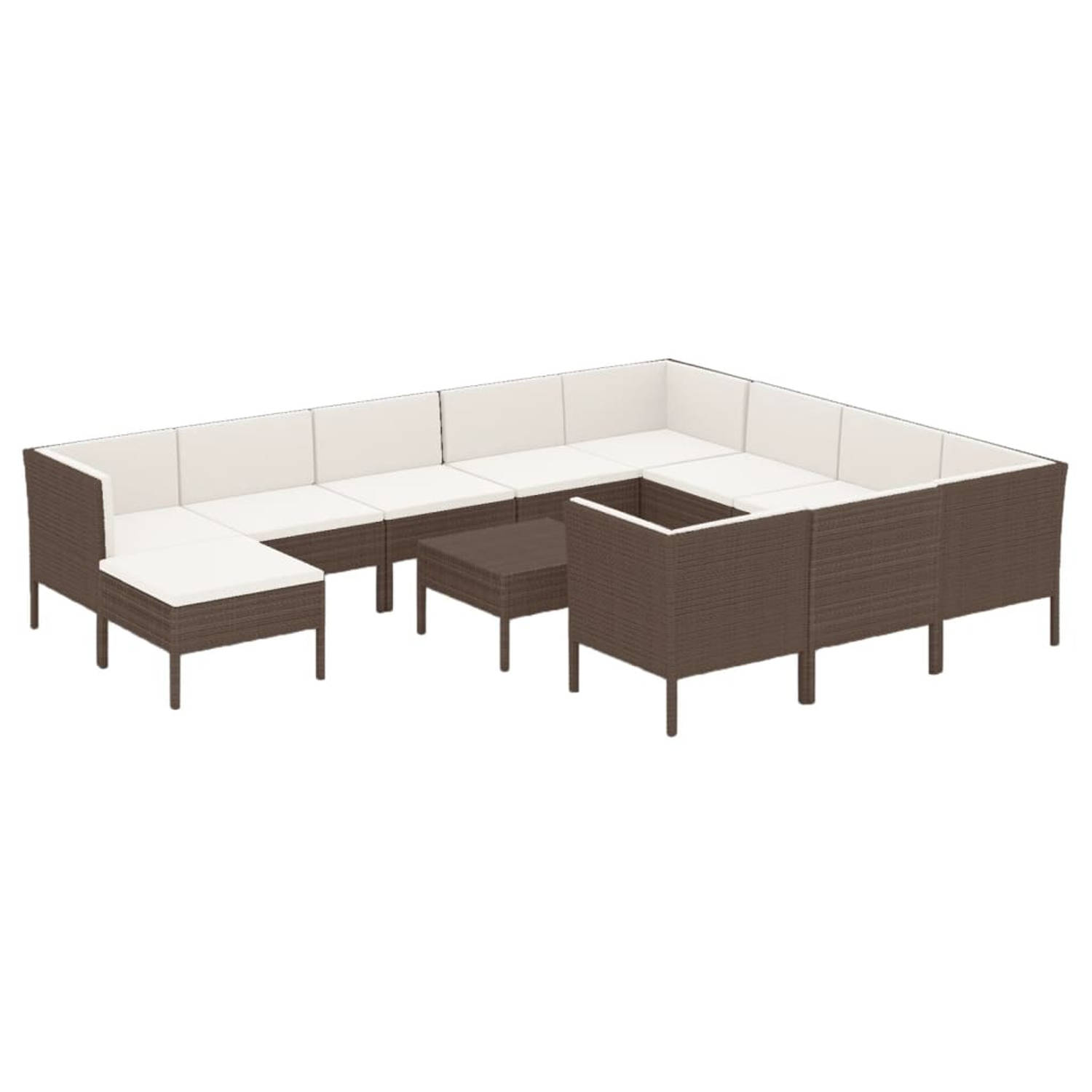 The Living Store Loungeset Prince - Tuinmeubelen - 60x60x35cm - Bruin