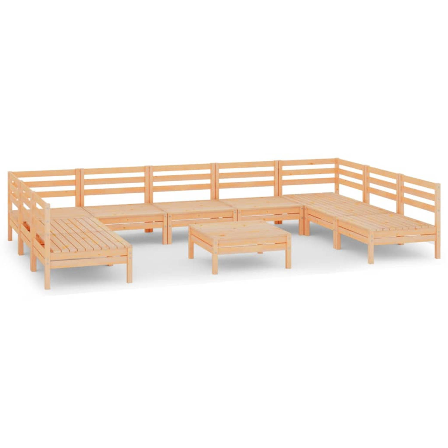 The Living Store Loungeset Pallet - 63.5 x 63.5 x 62.5 cm - Massief Grenenhout