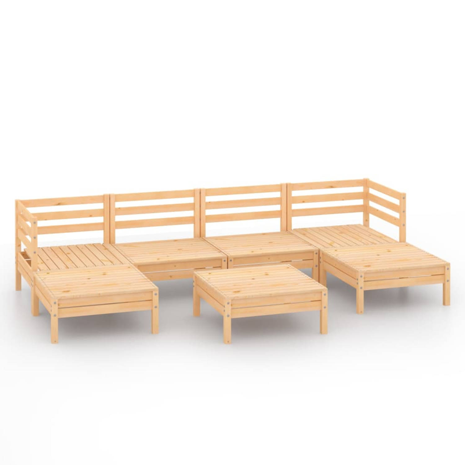 The Living Store Loungeset Pallet Grenenhout - 63.5 x 63.5 x 62.5 cm - Modulair